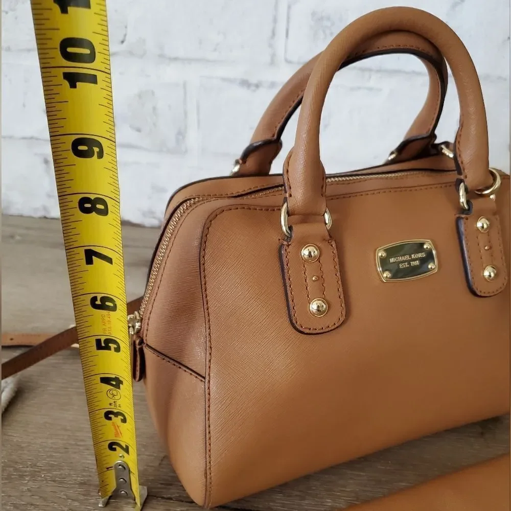 Michael Kors Saffiano Leather Crossbody Satchel and Bi-fold Wallet
